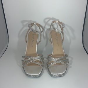Betsy Johnson x DB Strappy Crystal Mirco Platform Stiletto Heels